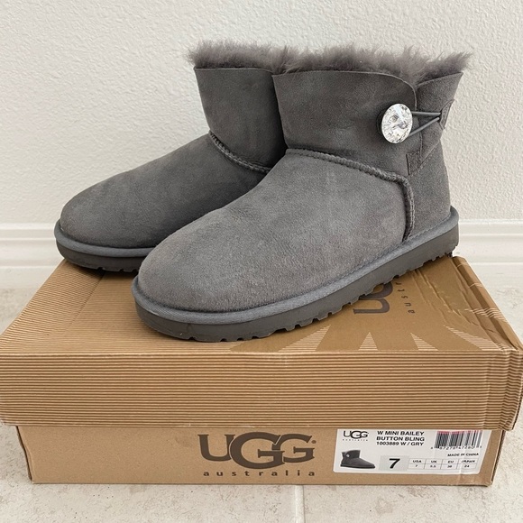 UGG mini Bailey Swarovski button bling boots 7 - Picture 2 of 10